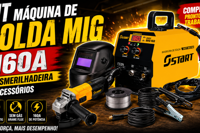 Kit Máquina de Solda MIG 160A com Esmerilhadeira + Acessórios é Bom?
