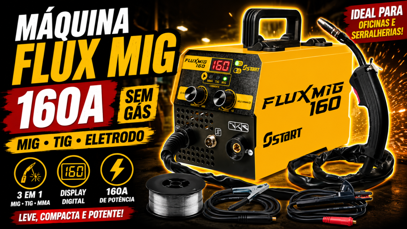 Maquina Flux Mig 160a Mig Tig E Eletrodo Multi 160a Sem Gas