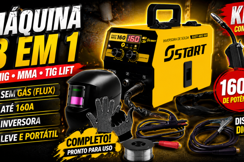 Máquina Inversora Solda MIG 160A 3 em 1 TIG Lift é Boa? Review Completo da Start FLUXMIG 160