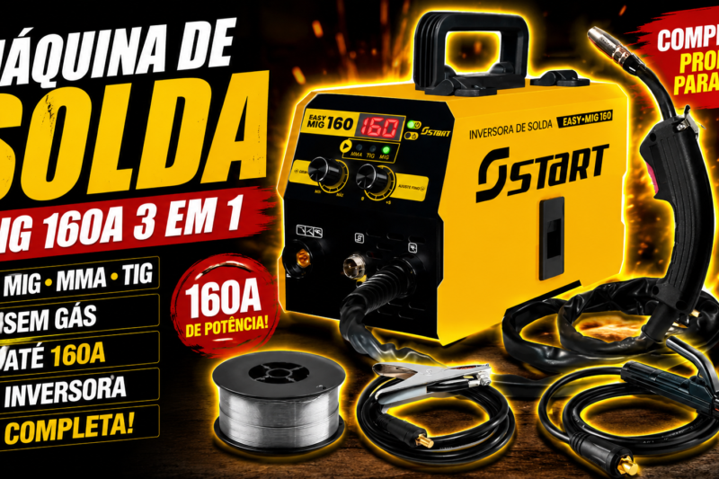 Máquina Solda Inversora MIG 160A Sem Gás 3 em 1 Start é Boa?