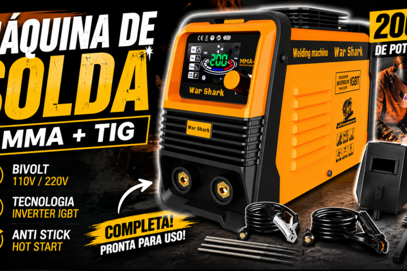 Máquina de Solda TIG: Máquina De Solda Inversora Portátil War Shark Bivolt 110V/220V MMA TIG é Boa?