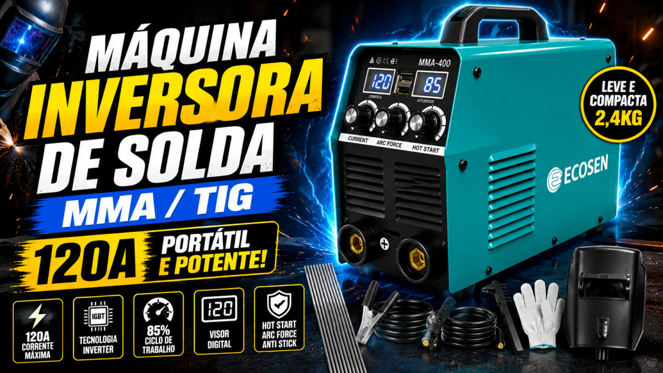 Máquina De Solda Inversora Eletrica Portatil Mma